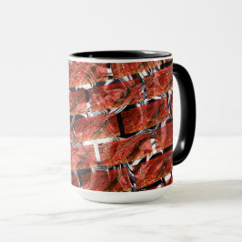 Caneca Bolhas vermelhas em gradação ou efeito de tijolo? 