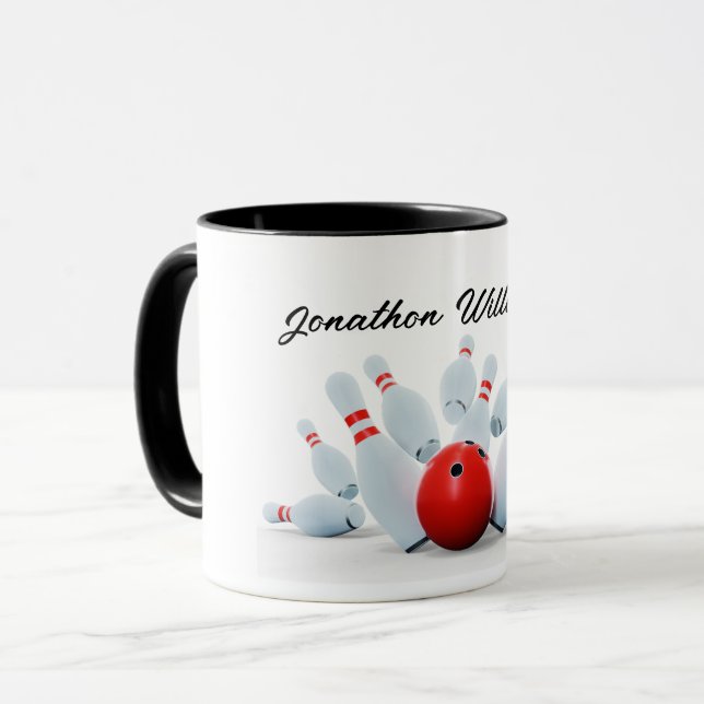 Caneca Boliche - Bola e Pinós - um strike! (Frente Esquerda)