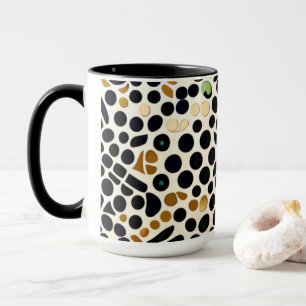 Caneca Bolinhas Azuis do marinho: Destaques Dourados e Es