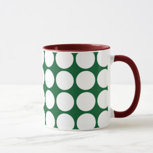 Caneca Bolinhas brancas em verde