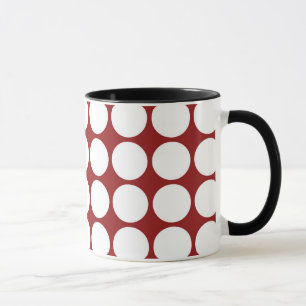 Caneca Bolinhas brancas em vermelho