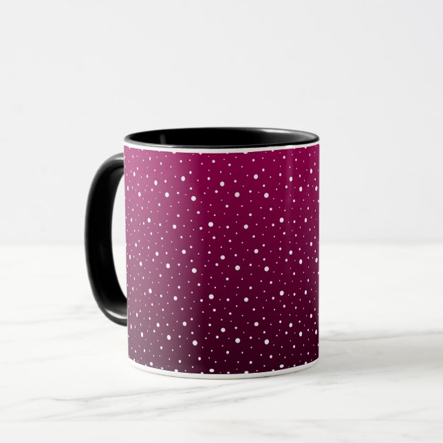 Caneca Bolinhas brancas sobre o criminoso e o gradiente p (Frente Esquerda)