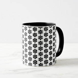 Caneca Bolinhas Florais Brancas Amarelas Simples