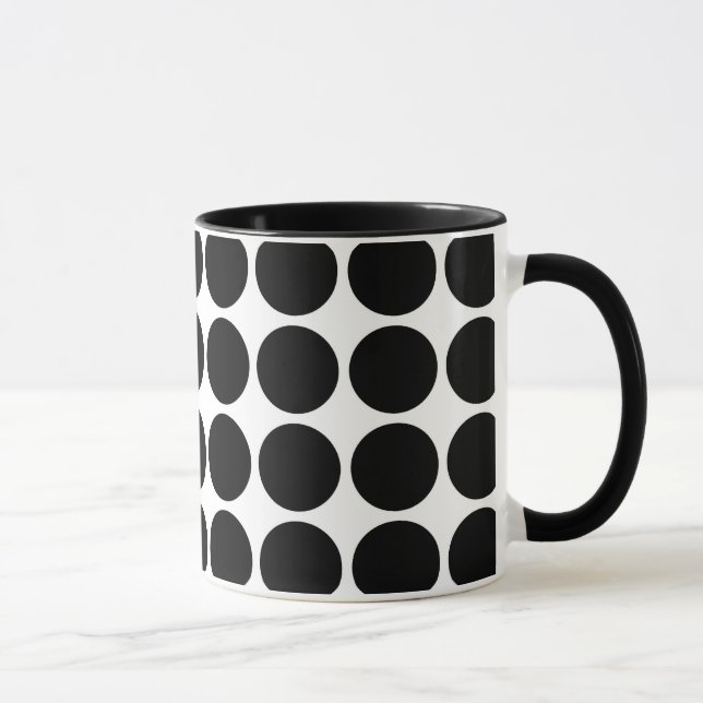 Caneca Bolinhas pretas em branco (Direita)