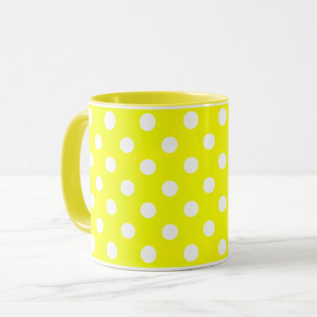 Caneca bolinhas retrorreflectoras amarelas (Frente Esquerda)