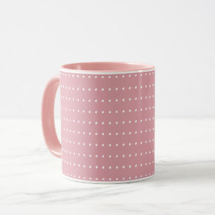 Caneca Bolinhas rosa e branca
