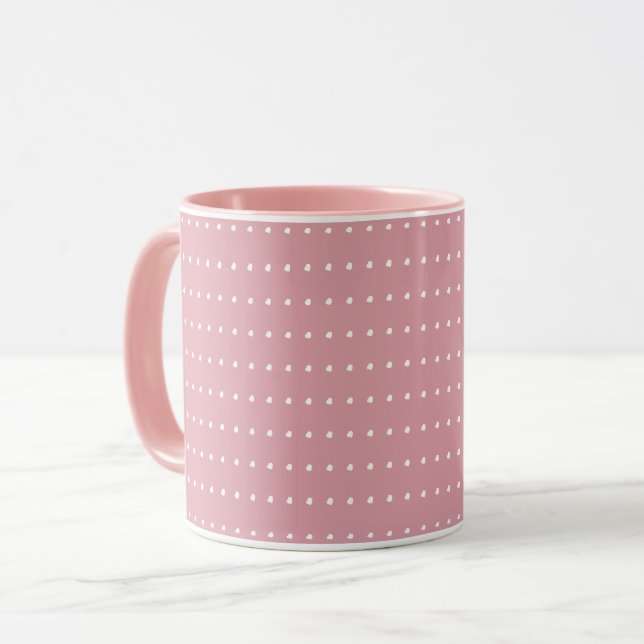 Caneca Bolinhas rosa e branca (Frente Esquerda)