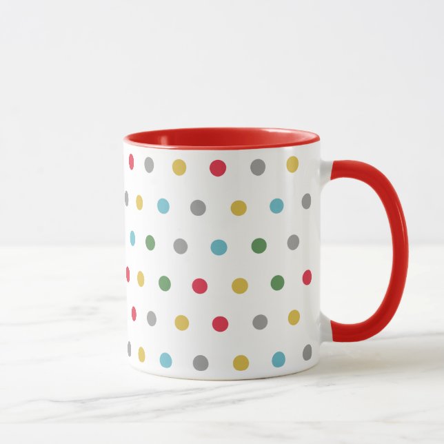 Caneca Bolinhas Simples e Bonitas Coloridas (Direita)