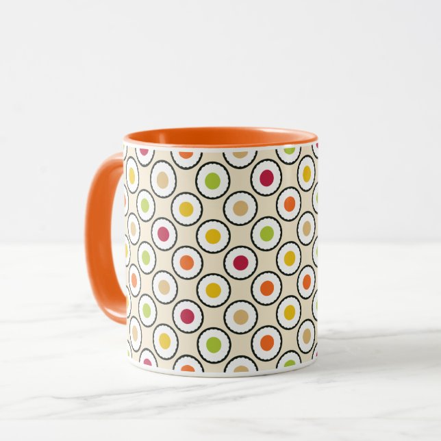 Caneca Bolinhas Sushi Maki (Frente Esquerda)