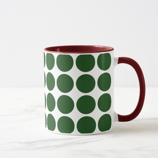 Caneca Bolinhas verdes em branco (Direita)