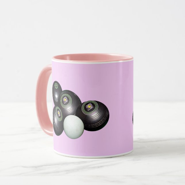 Caneca Bolinhos de café cor-de-rosa (Frente Esquerda)