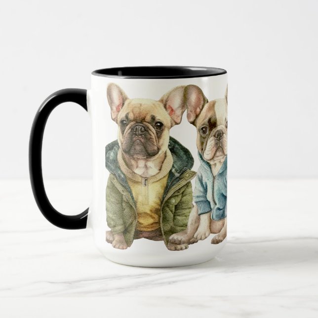 CANECA BOLLDOGOS FRANCESES ADORÁVEIS COM SUÉTICOS (Esquerda)
