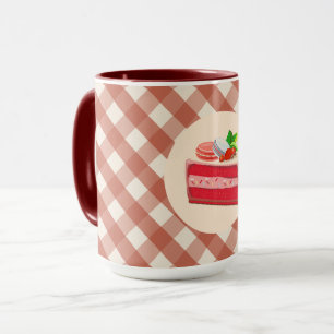 Caneca Bolo de veludo vermelho com cream cheese de morang