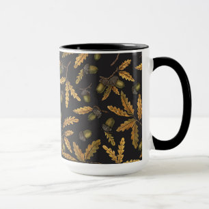 Caneca Bolotas de carvalho em preto