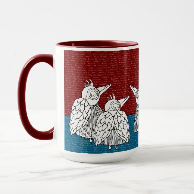 Caneca Bolsa de Palavras Espontâneas e Aves (Esquerda)