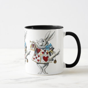 Caneca Bolsa do Coelho Branco Alice Wonderland Hearts