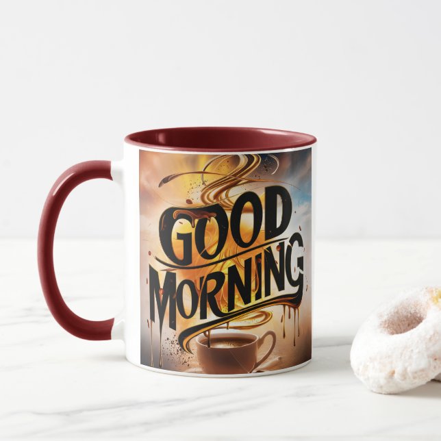Caneca Bom dia Café Art #3 (Com Donut)