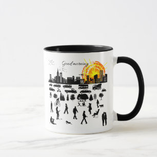 Caneca Bom dia, Cidade engraçada, elegante, única