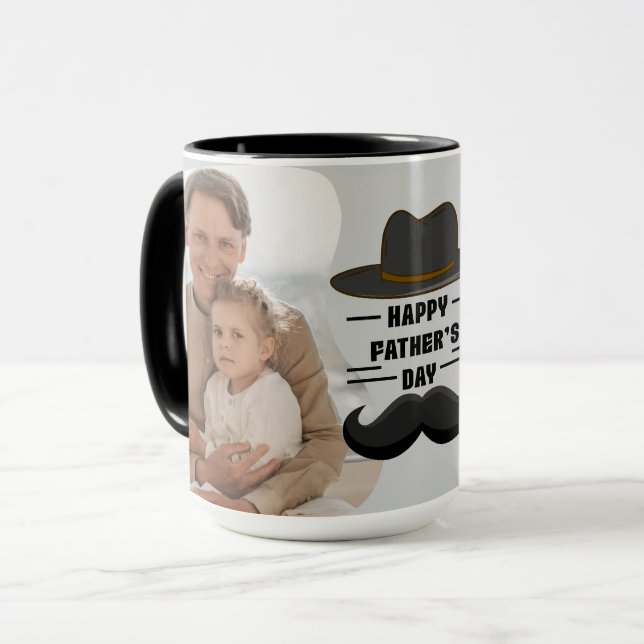 CANECA BOM DIA DOS PAIS CHAPÉU DESIGN DIVERTIDO (Frente Esquerda)