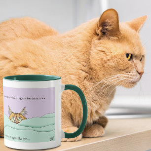 Caneca Bom Dia Laranja Gato Engraçado