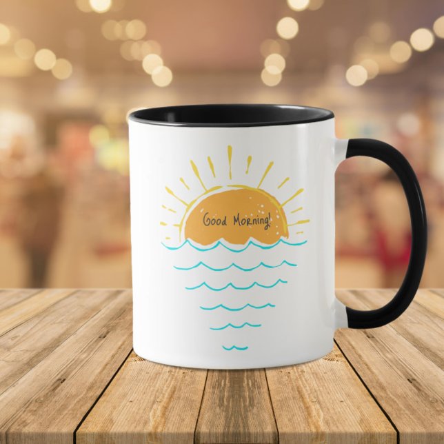 Caneca Bom Dia Oceano Coffee Sunrise (Criador carregado)
