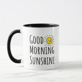 Caneca Bom Dia Sunshine – Citação Feliz do Sol Design