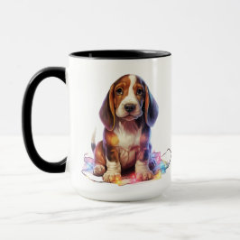 CANECA BOMBA ADORÁVEL DE BASSET DE NATAL