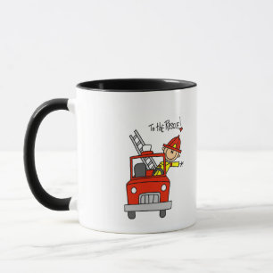 Caneca Bombeiro de Figura de Pau para o Resgate