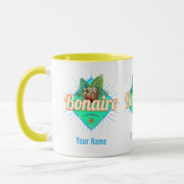 Caneca Bonaire Caribe retro férias vintage Island