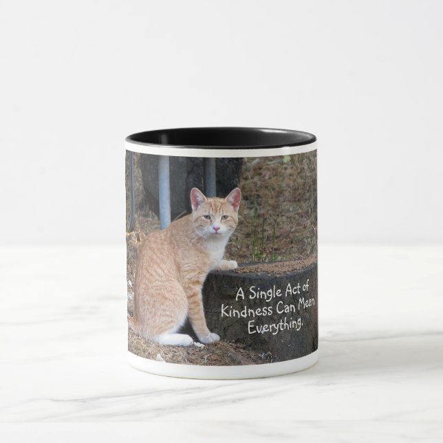 Caneca Bondade Orange Tabby Cat 11 oz Mug (Centro)