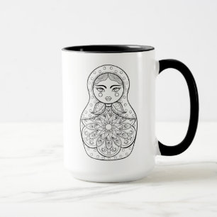 Caneca Boneca elegante do russo
