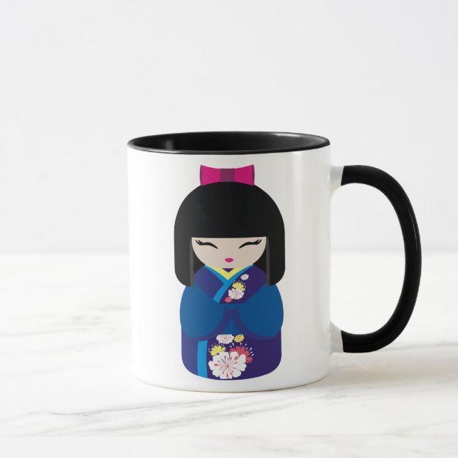 Caneca Boneca japonesa chinesa oriental bonita (Direita)