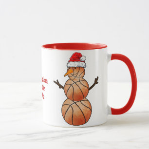 Caneca Boneco de Neve de Basquete Natal esportes de Natal