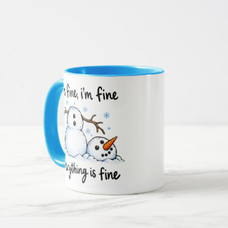 Caneca Boneco de Neve Derretido Engraçado Humor de Invern