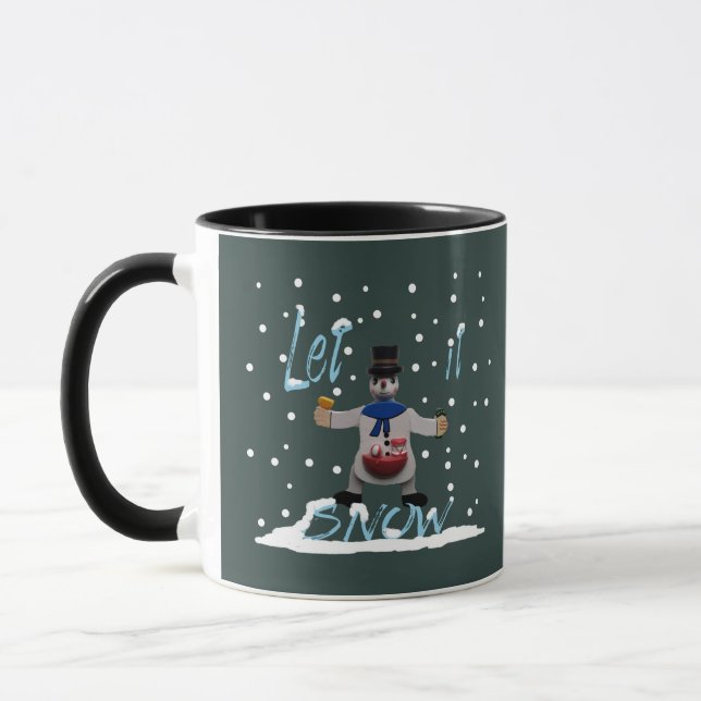 Caneca boneco de neve feliz e engraçado (Esquerda)