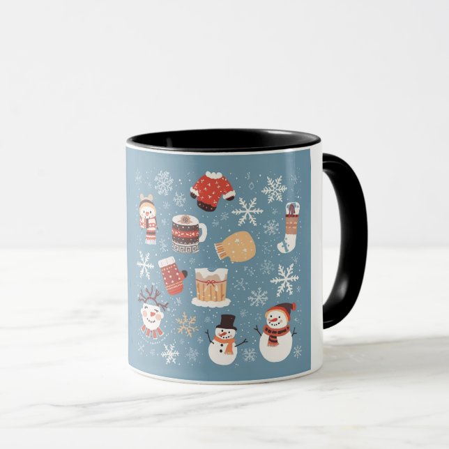 Caneca Boneco de Neve Fofo & Vibrações de Chocolate Quent (Frente Esquerda)