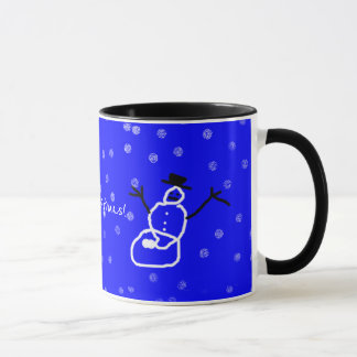 Caneca Boneco de Neve na Arte de Natal de Férias para Cri