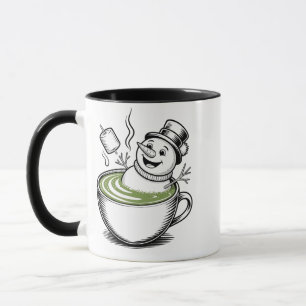 Caneca Boneco de Neve Tomando Banheira no Natal de Macha