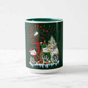 Caneca Bonecos de Neve e Árvores de Natal