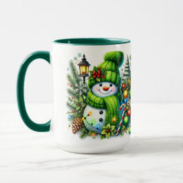 Caneca Bonecos de Neve para as Festas 