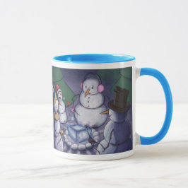 Caneca Bonecos de neve que acampam para fora