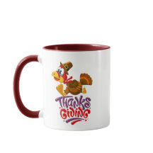 Bonita Ação de Graças Turquia Café Mug