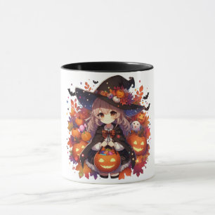 Caneca Bonita, anime bruxa do Halloween