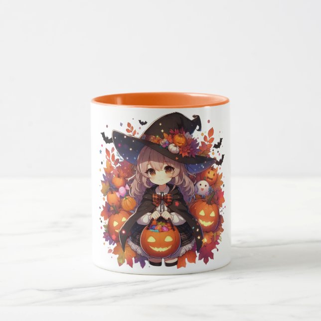 Caneca Bonita, anime bruxa do Halloween (Centro)