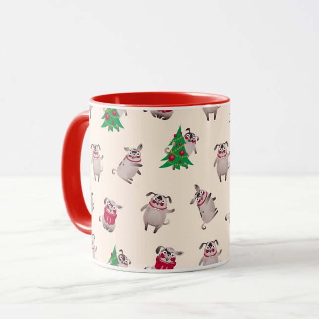 Caneca Bonita Cama de Natal (Frente Esquerda)