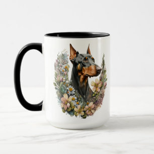 CANECA BONITA COR DA ÁGUA DOBERMAN PINSCHER DOG