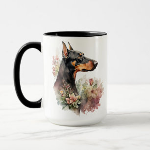 CANECA BONITA COR DA ÁGUA DOBERMAN PINSCHER DOG