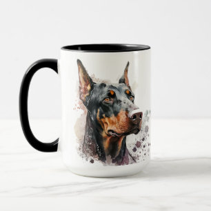 CANECA BONITA COR DA ÁGUA DOBERMAN PINSCHER DOG