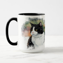 CANECA BONITA COR DA ÁGUA PRETA-BRANCA TUXEDO CAT