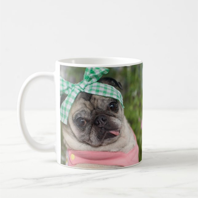 Caneca bonita do Pug por Pugs e por beijos (Esquerda)